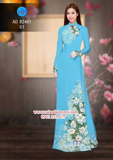 Vải áo dài Hoa in 3D AD B2481 34