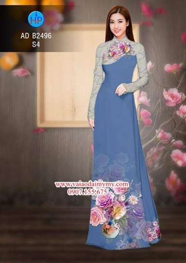 Vải áo dài Hoa in 3D AD B2496 27