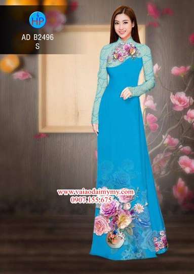 Vải áo dài Hoa in 3D AD B2496 26