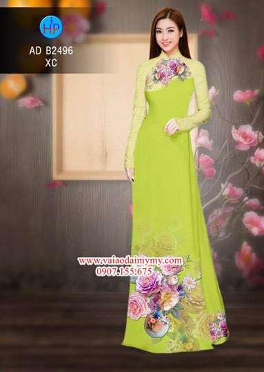 Vải áo dài Hoa in 3D AD B2496 28