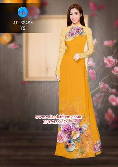 Vải áo dài Hoa in 3D AD B2496 29