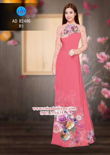 Vải áo dài Hoa in 3D AD B2496 31