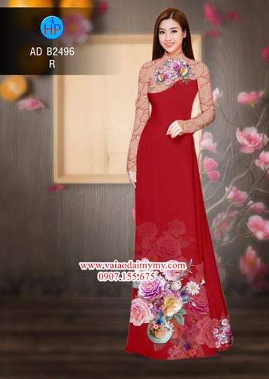 Vải áo dài Hoa in 3D AD B2496 32