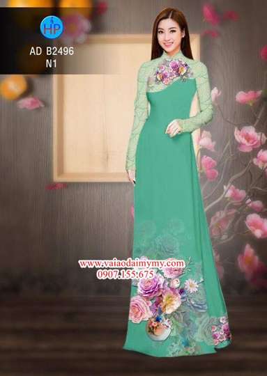 Vải áo dài Hoa in 3D AD B2496 35