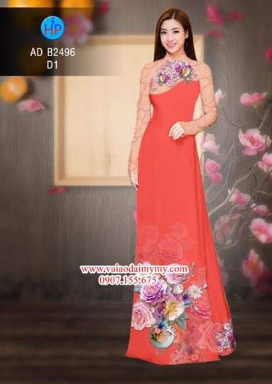 Vải áo dài Hoa in 3D AD B2496 37