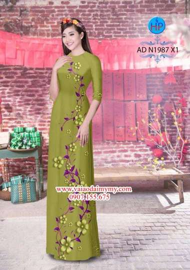 Vải áo dài Hoa in 3D AD N1987 27
