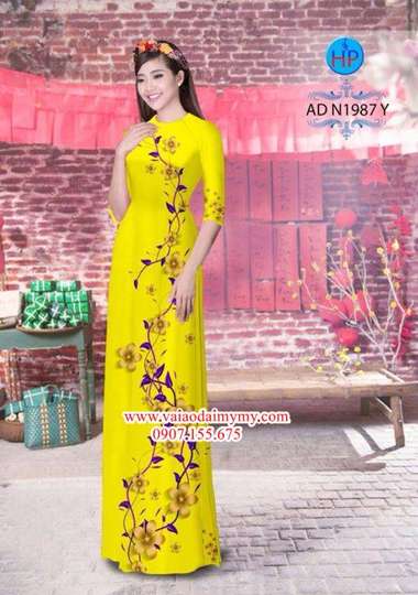Vải áo dài Hoa in 3D AD N1987 28