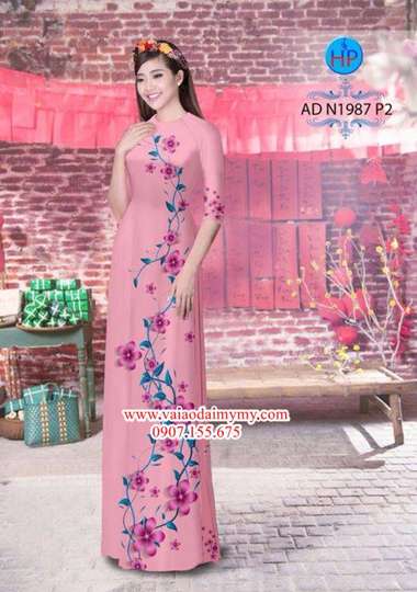 Vải áo dài Hoa in 3D AD N1987 32