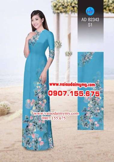 Vải áo dài Hoa in 3D nhẹ nhàng AD B2343 26