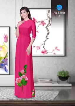 Vải áo dài Hoa hồng AD B2591 34