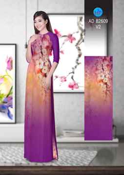 Vải áo dài Hoa in 3D AD B2609 32