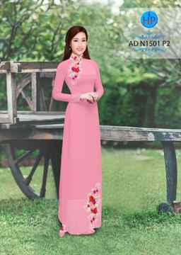 Vải áo dài Hoa hồng và sọc AD N1501 36