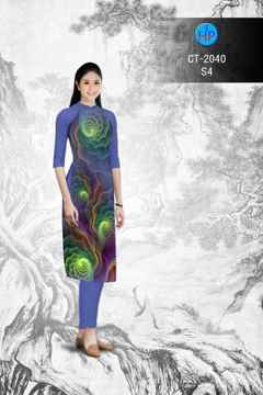 Vải áo dài Vải cách tân Hoa Ảo 3D AD CT2040 36