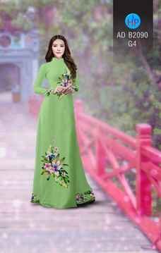 Vải áo dài Hoa in 3D AD B2090 34