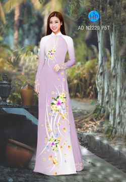 Vải áo dài Hoa in 3D nhẹ nhàng AD N2229 32