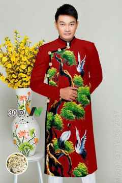 1524460140 9 vai ao dai nam hinh cay va chim ad