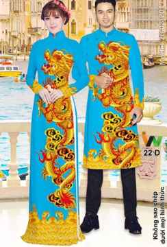 Vải áo dài cặp đôi hình rồng AD IW22 28