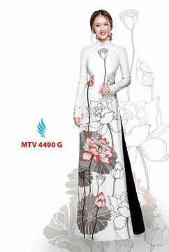 Vải áo dài hoa sen AD MTV 4490 27