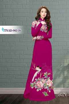 Vải áo dài hoa cẩm chướng AD TNAD 962 36