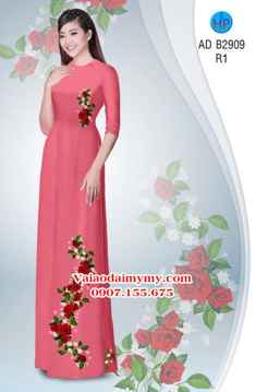Vải áo dài Hoa hồng AD B2909 25