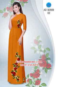 Vải áo dài Hoa hồng AD B2909 35