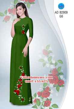 Vải áo dài Hoa hồng AD B2909 34