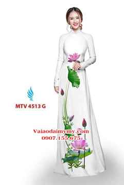 Vải áo dài hoa sen AD MTV 4513 27
