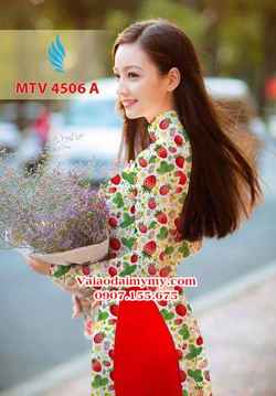 Vải áo dài hình trái cây nguyên áo AD MTV 4506 26