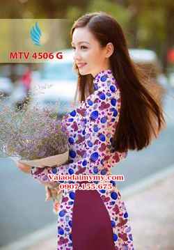 Vải áo dài hình trái cây nguyên áo AD MTV 4506 31