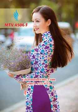 Vải áo dài hình trái cây nguyên áo AD MTV 4506 30