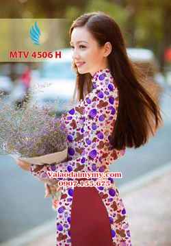 Vải áo dài hình trái cây nguyên áo AD MTV 4506 32