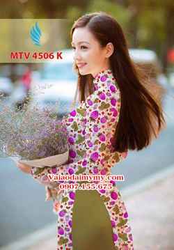 Vải áo dài hình trái cây nguyên áo AD MTV 4506 33