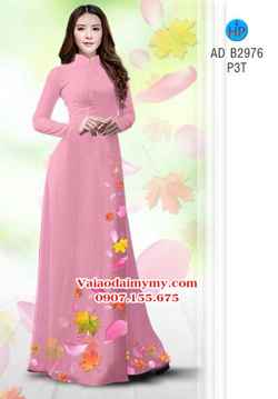 Vải áo dài cánh hồng và lá phong AD B2976 35