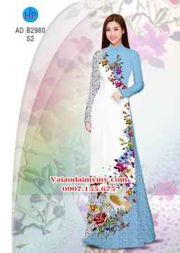 Vải áo dài Sếu và hoa - đẹp sang AD B2980 30