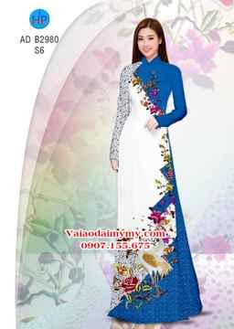 Vải áo dài Sếu và hoa - đẹp sang AD B2980 29
