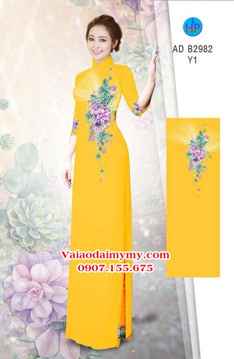Vải áo dài Hoa in 3D AD B2982 34