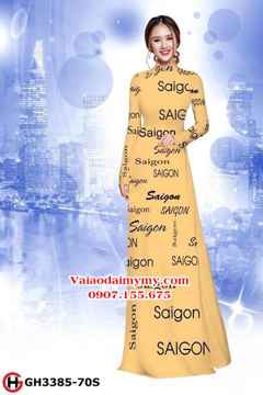 Vải áo dài in chữ Sài Gòn AD GH3385