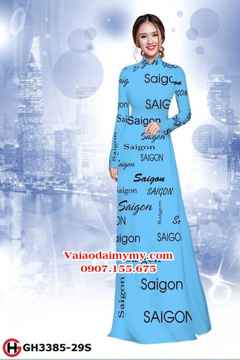 Vải áo dài in chữ Sài Gòn AD GH3385