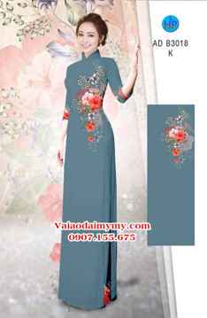 Vải áo dài Duyên nhẹ nhàng với hoa Râm Bụt AD B3018 28