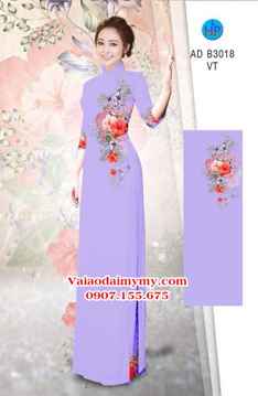 Vải áo dài Duyên nhẹ nhàng với hoa Râm Bụt AD B3018 34