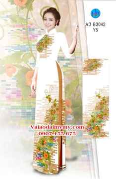 Vải áo dài Hoa in 3D AD B3042 25