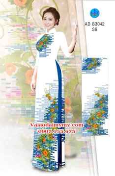 Vải áo dài Hoa in 3D AD B3042 26