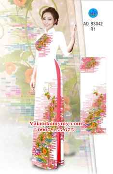 Vải áo dài Hoa in 3D AD B3042 27