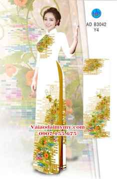 Vải áo dài Hoa in 3D AD B3042 32