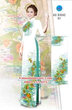 Vải áo dài Hoa in 3D AD B3042 30