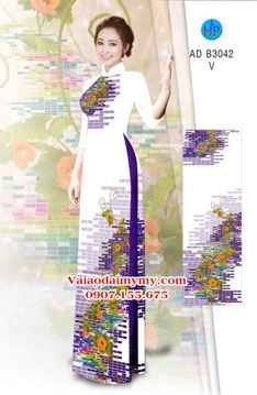 Vải áo dài Hoa in 3D AD B3042 31