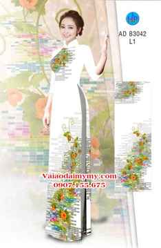 Vải áo dài Hoa in 3D AD B3042 35