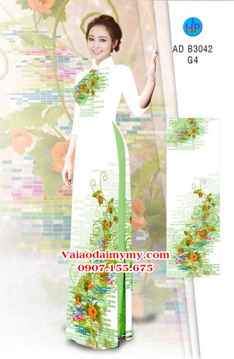 Vải áo dài Hoa in 3D AD B3042 36