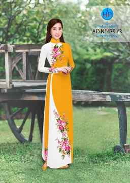 Vải áo dài Hoa xinh phối màu tinh tế AD N1479