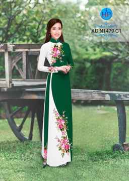 Vải áo dài Hoa xinh phối màu tinh tế AD N1479